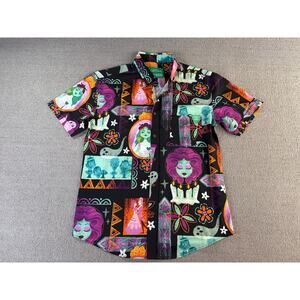 Park Candy Call In The Spirits Shirt Button Up Haunted Mansion Novelty Sz Large